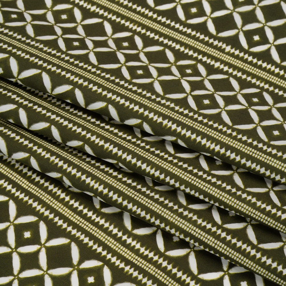 Cotton Poplin Print - Green Diamonds and Stripes - Mood Exclusive Back to Back Folded Cotton Poplin Print - Green Diamonds and Stripes - Mood Exclusive Back to Back Folded