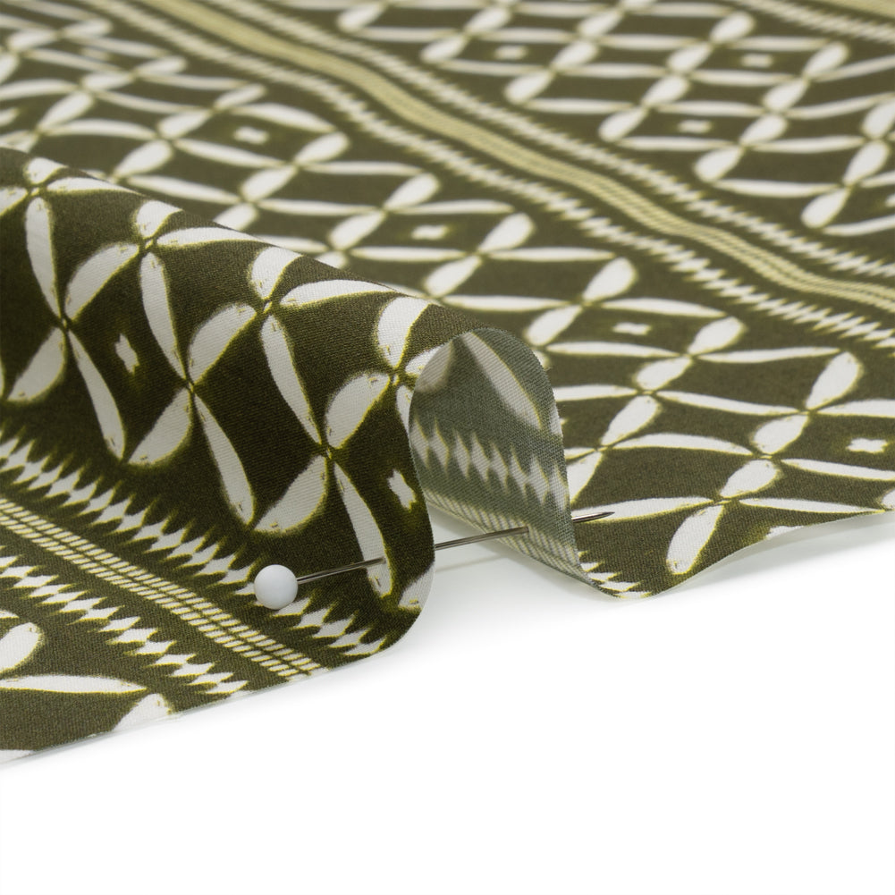 Cotton Poplin Print - Green Diamonds and Stripes - Mood Exclusive Back to Back Detail Cotton Poplin Print - Green Diamonds and Stripes - Mood Exclusive Back to Back Detail
