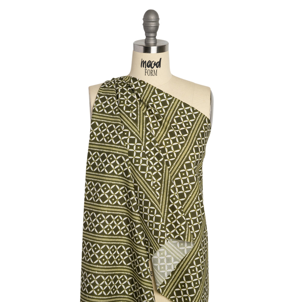 Cotton Poplin Print - Green Diamonds and Stripes - Mood Exclusive Back to Back Drape Cotton Poplin Print - Green Diamonds and Stripes - Mood Exclusive Back to Back Drape