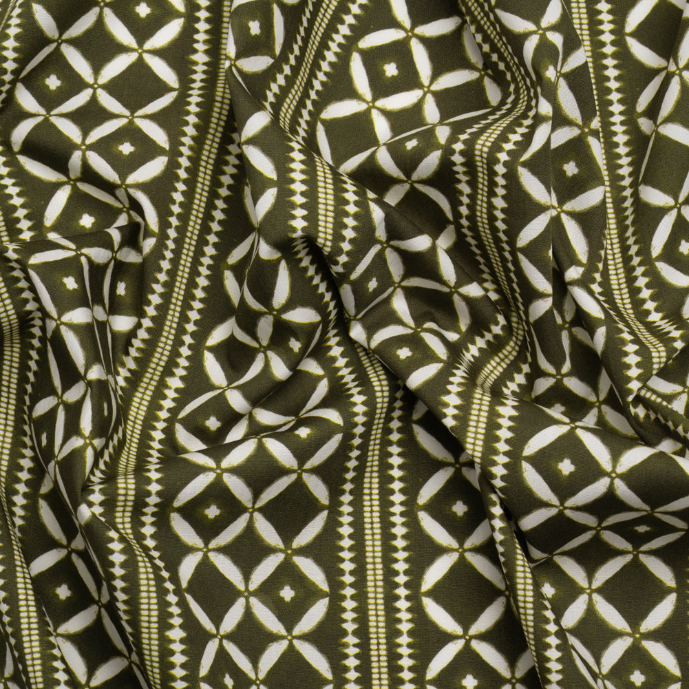 Cotton Poplin Print - Green Diamonds and Stripes - Mood Exclusive Back to Back Cotton Poplin Print - Green Diamonds and Stripes - Mood Exclusive Back to Back