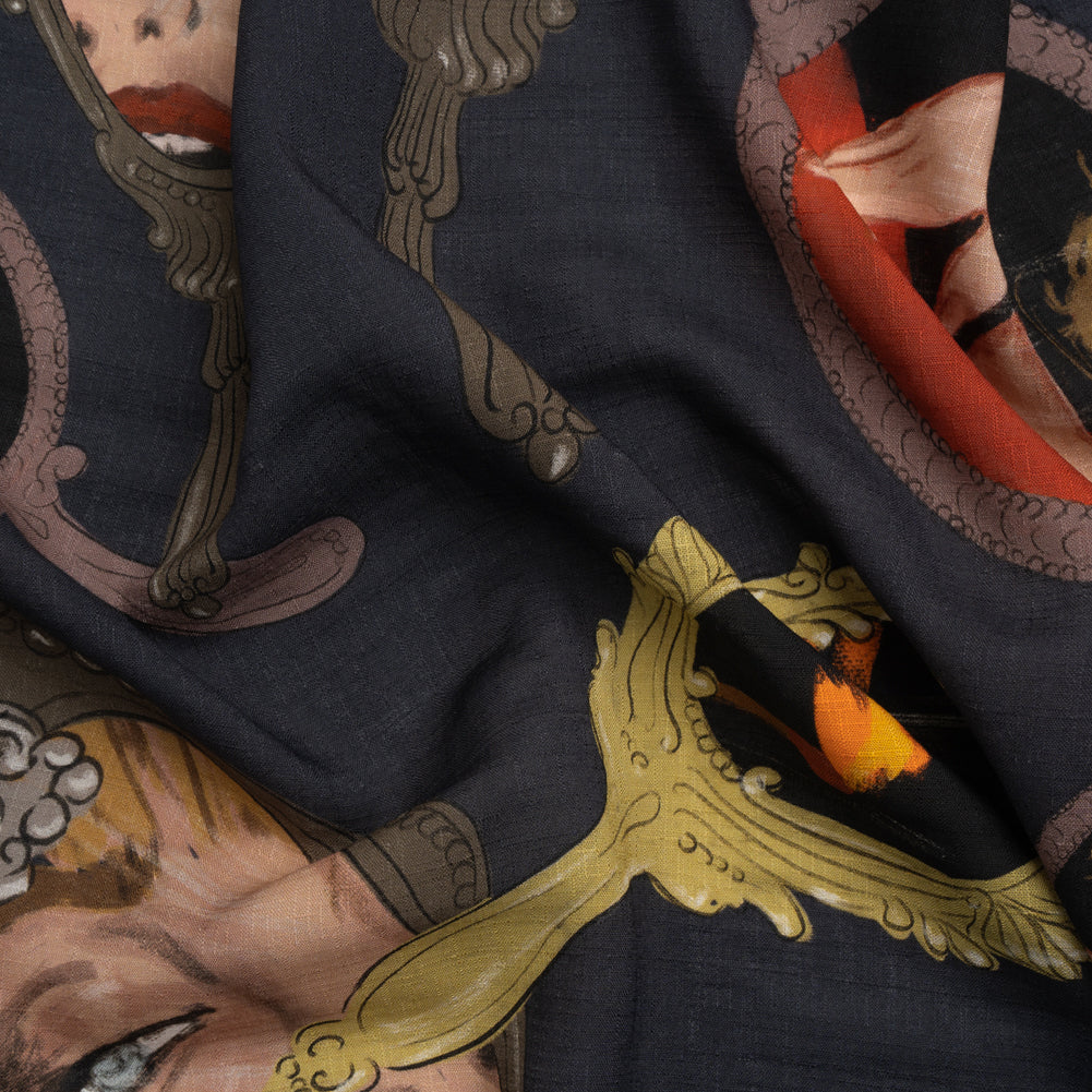 Slubbed Viscose Woven Print - Large Mirrors and Flames - Mood Exclusive Damsel in This Dress Slubbed Viscose Woven Print - Large Mirrors and Flames - Mood Exclusive Damsel in This Dress