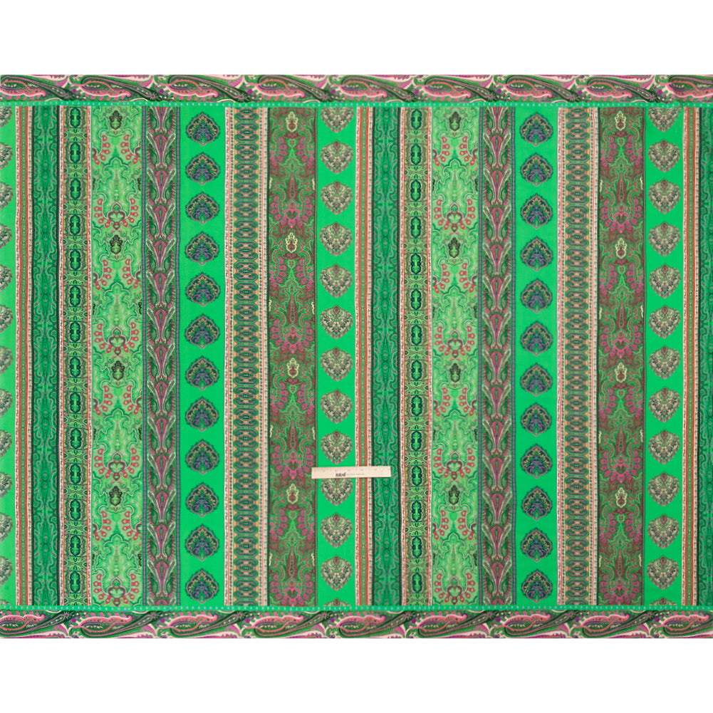 Viscose Crepe Panel - Green and Pink Decorative Stripes - Mood Exclusive Desert Dance Drape Viscose Crepe Panel - Green and Pink Decorative Stripes - Mood Exclusive Desert Dance Drape