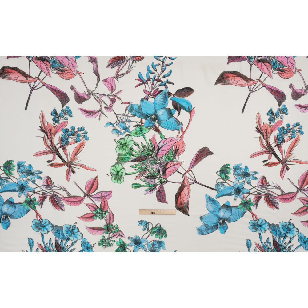 Viscose Crepe Print - Pink, Blue and Green Floral - Mood Exclusive Painted Petals Drape Viscose Crepe Print - Pink, Blue and Green Floral - Mood Exclusive Painted Petals Drape