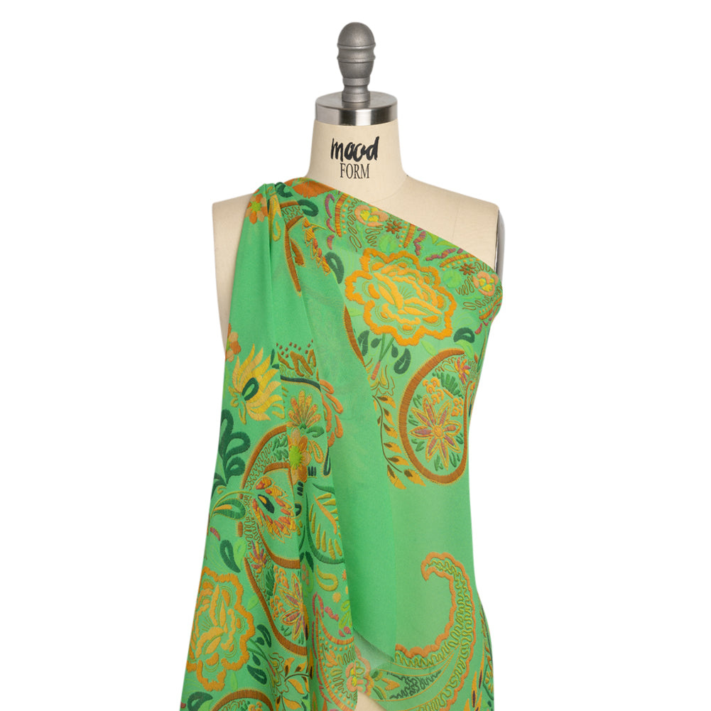 Mood Exclusive Dark Mint Scented Sights Viscose Georgette Drape Mood Exclusive Dark Mint Scented Sights Viscose Georgette Drape