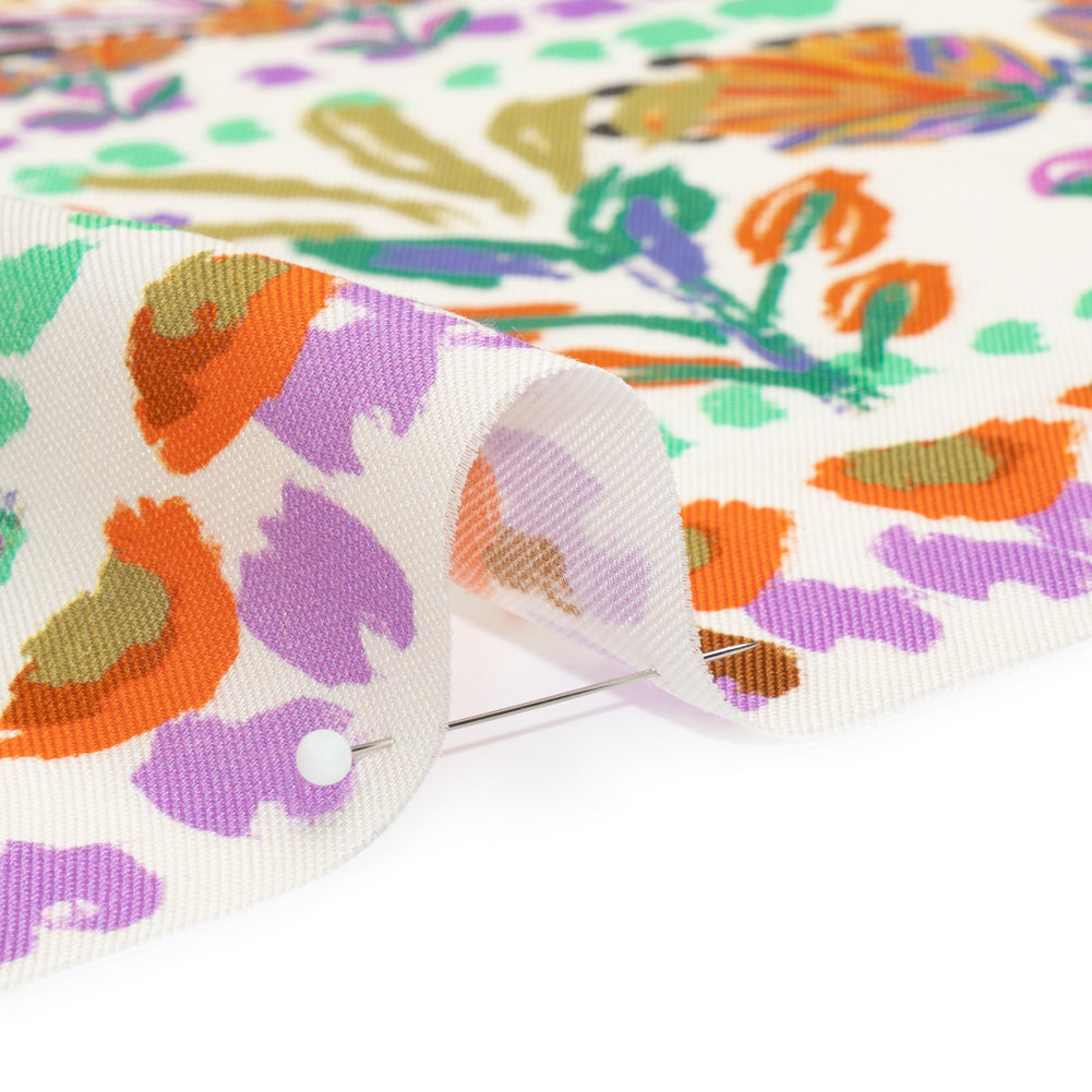 Viscose and Linen Twill Panel - White and Rainbow Paisley and Floral - Mood Exclusive Realized Wonders Folded Viscose and Linen Twill Panel - White and Rainbow Paisley and Floral - Mood Exclusive Realized Wonders Folded