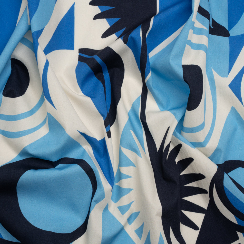 Cotton Poplin Print - Blue Geometric Suns and Circles - Mood Exclusive Twinkle Twinkle Cotton Poplin Print - Blue Geometric Suns and Circles - Mood Exclusive Twinkle Twinkle