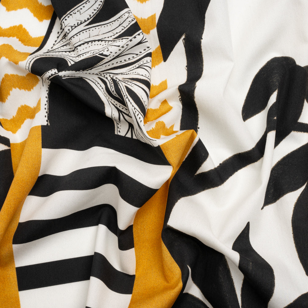 Cotton Poplin Panel - Goldenrod Palm Tree Stripes - Mood Exclusive Bahama Shutter Cotton Poplin Panel - Goldenrod Palm Tree Stripes - Mood Exclusive Bahama Shutter