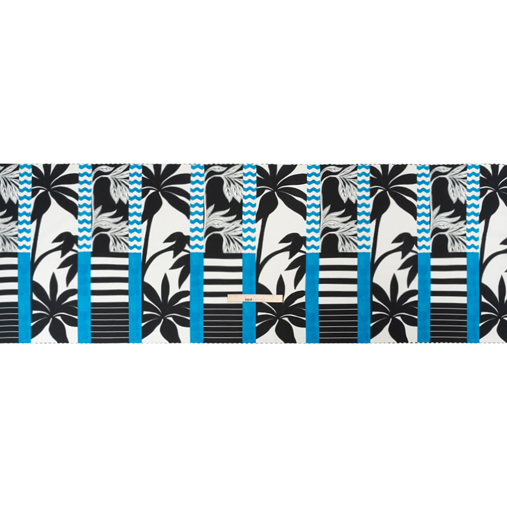 Cotton Poplin Panel - Blue Palm Tree Stripes - Mood Exclusive Bahama Shutter Full Cotton Poplin Panel - Blue Palm Tree Stripes - Mood Exclusive Bahama Shutter Full
