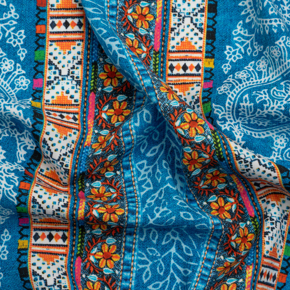 Mood Exclusive Blue Bandana Bonanza Stretch Sustainable Rayon Batiste Panel Mood Exclusive Blue Bandana Bonanza Stretch Sustainable Rayon Batiste Panel