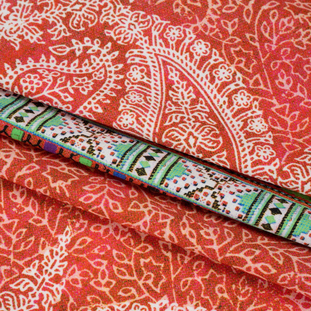 Mood Exclusive Red Bandana Bonanza Stretch Sustainable Rayon Batiste Panel Full Mood Exclusive Red Bandana Bonanza Stretch Sustainable Rayon Batiste Panel Full