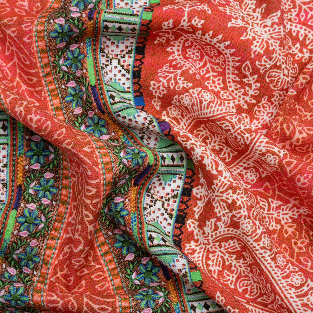 Mood Exclusive Red Bandana Bonanza Stretch Sustainable Rayon Batiste Panel Mood Exclusive Red Bandana Bonanza Stretch Sustainable Rayon Batiste Panel