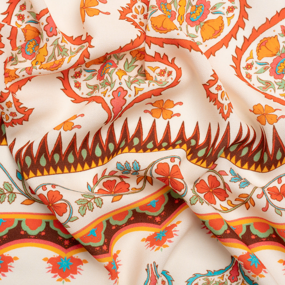 Viscose Crepe Panel - Orange Orante Floral - Mood Exclusive Tea Kettle Treats Viscose Crepe Panel - Orange Orante Floral - Mood Exclusive Tea Kettle Treats
