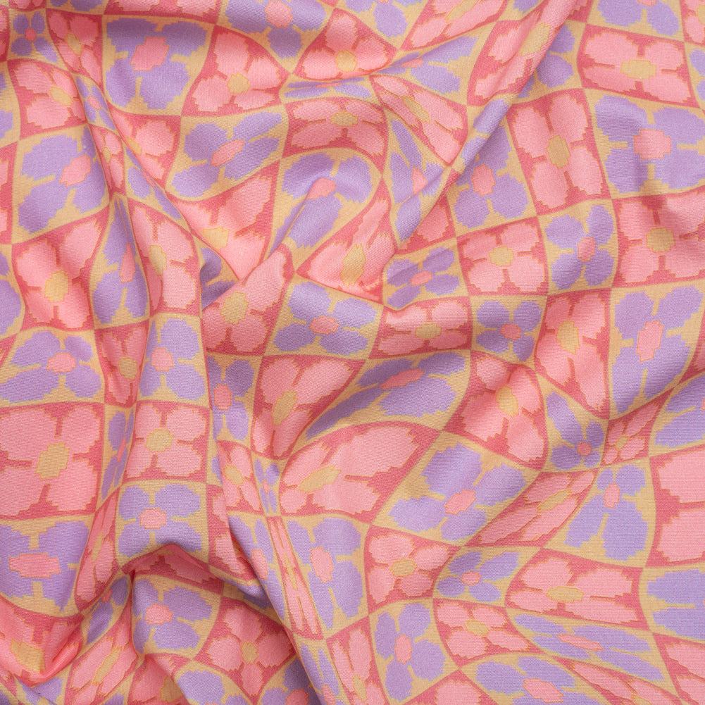 Mood Exclusive Bubblegum Cyber Checkers Stretch Cotton Poplin Mood Exclusive Bubblegum Cyber Checkers Stretch Cotton Poplin