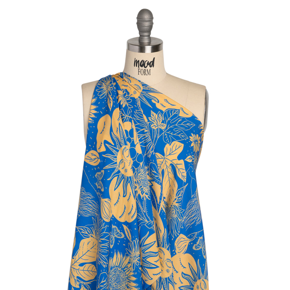 Mood Exclusive Blue Your Solar Self Viscose Twill Drape Mood Exclusive Blue Your Solar Self Viscose Twill Drape