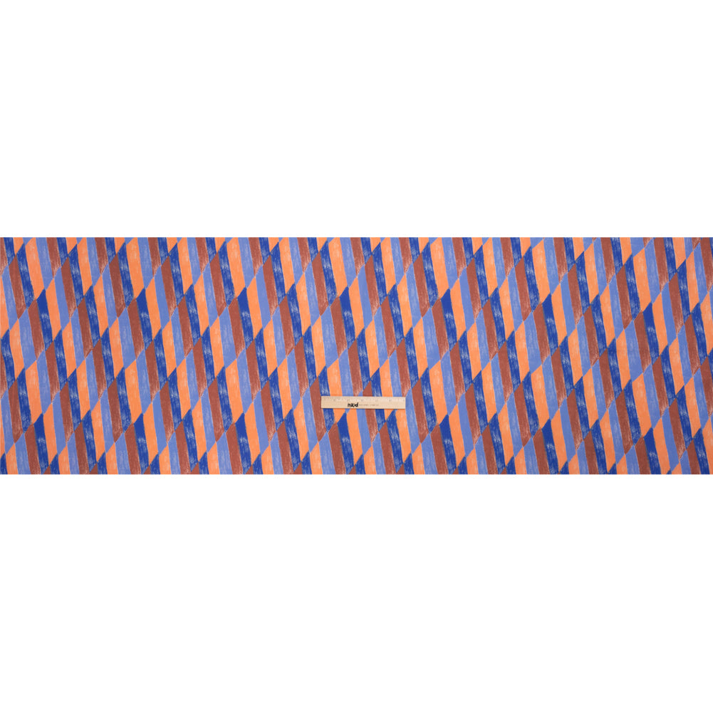 Stretch Cotton Twill Print - Blue and Orange Geometric - Mood Exclusive Checkerboard Chalk Full Stretch Cotton Twill Print - Blue and Orange Geometric - Mood Exclusive Checkerboard Chalk Full