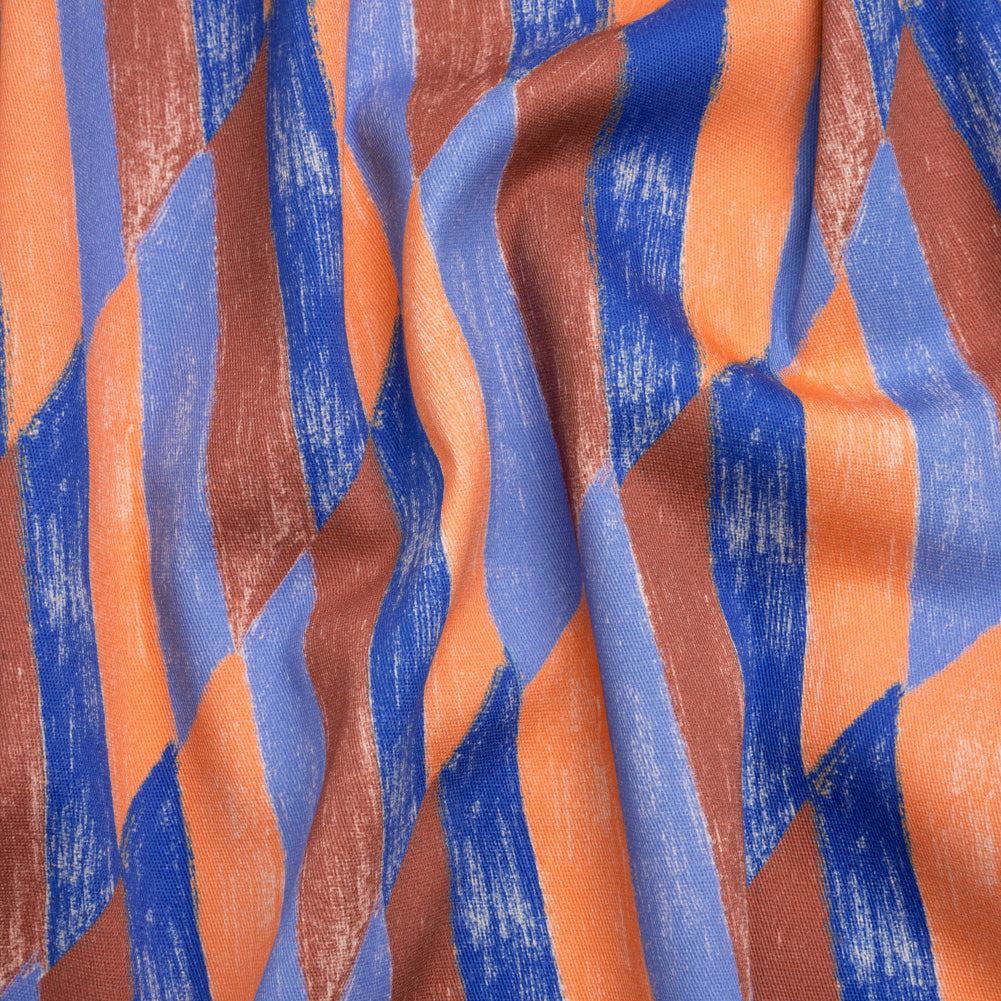 Stretch Cotton Twill Print - Blue and Orange Geometric - Mood Exclusive Checkerboard Chalk Stretch Cotton Twill Print - Blue and Orange Geometric - Mood Exclusive Checkerboard Chalk