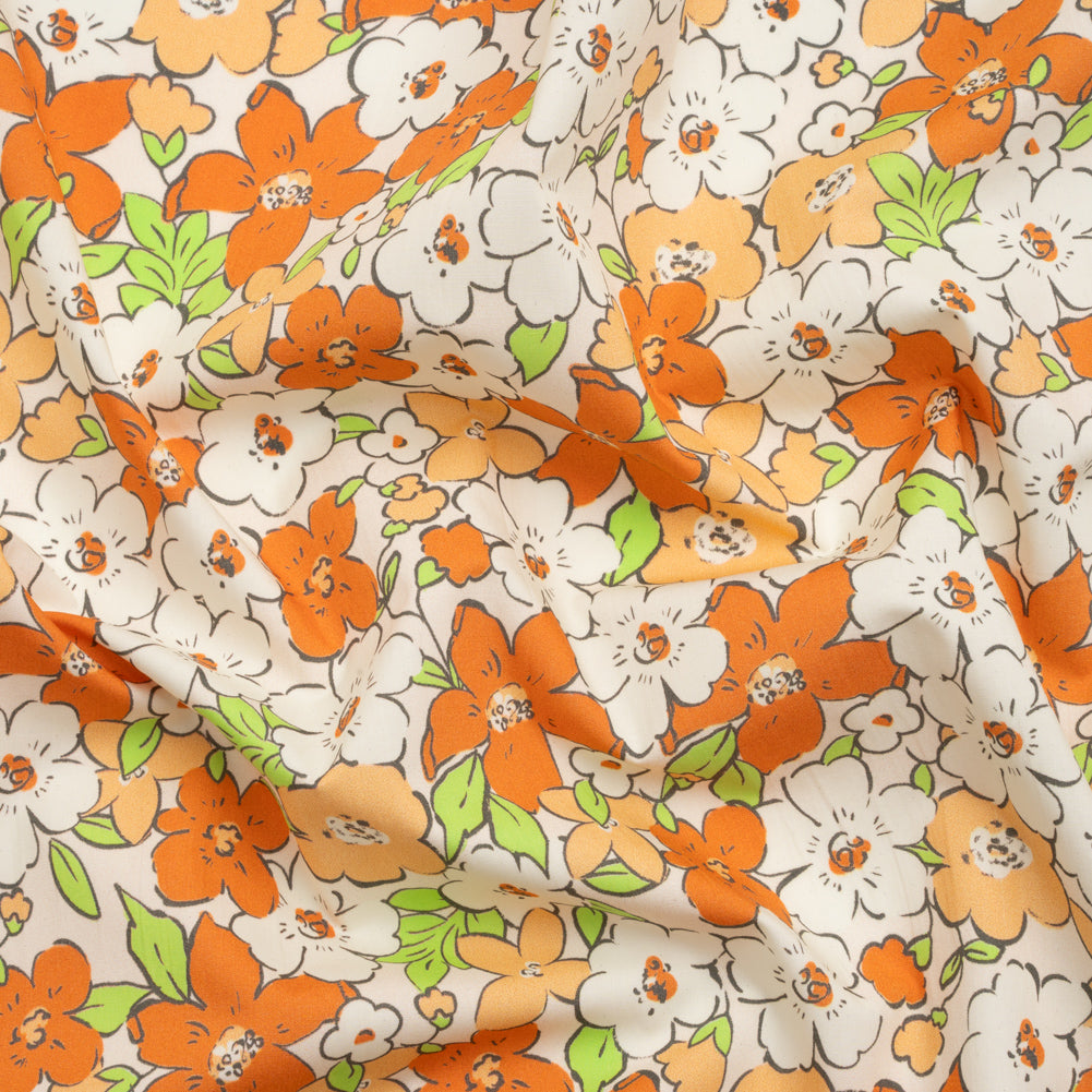 Mood Exclusive White Clementine Fields Cotton Poplin Mood Exclusive White Clementine Fields Cotton Poplin