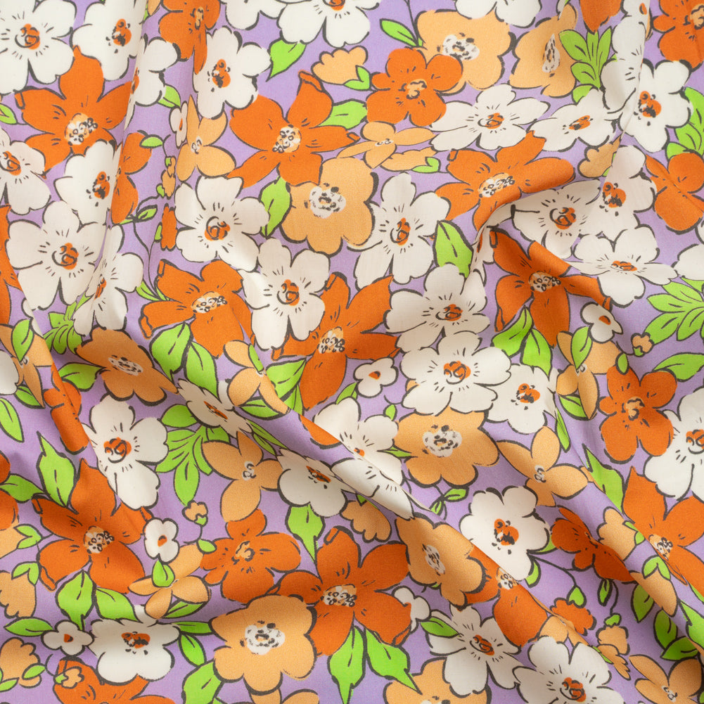 Mood Exclusive Lavender Clementine Fields Cotton Poplin Mood Exclusive Lavender Clementine Fields Cotton Poplin