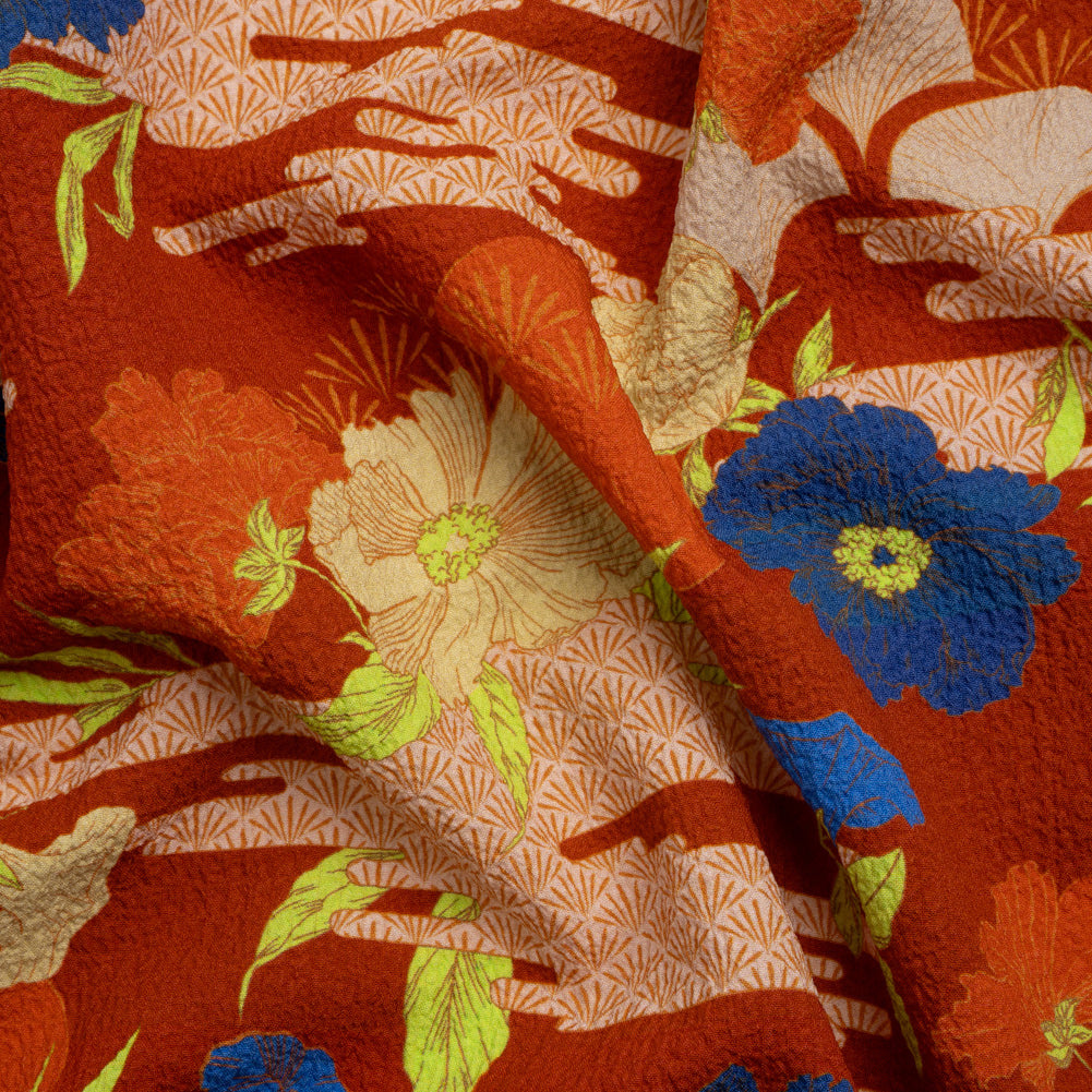 Mood Exclusive Yellow Skyfall Garden Stretch Polyester Seersucker Mood Exclusive Yellow Skyfall Garden Stretch Polyester Seersucker