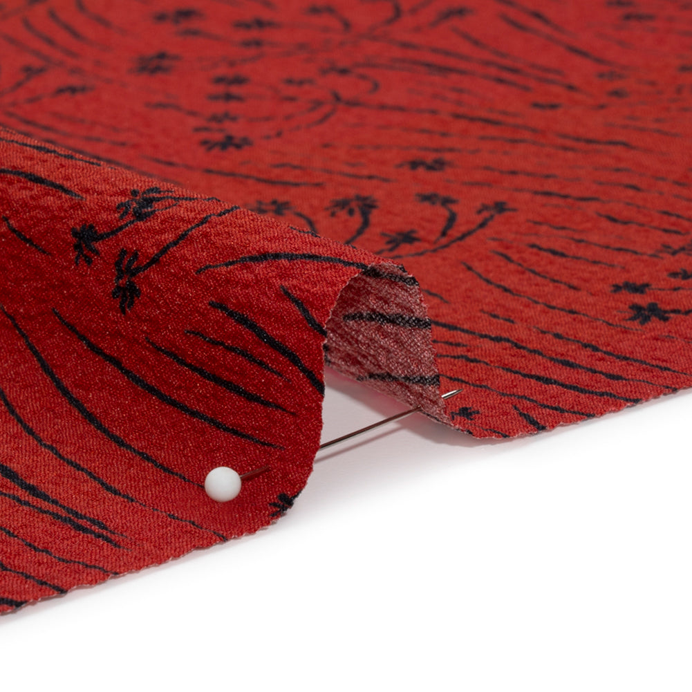 Mood Exclusive Red Dandelion Dreamer Stretch Polyester Seersucker Detail Mood Exclusive Red Dandelion Dreamer Stretch Polyester Seersucker Detail