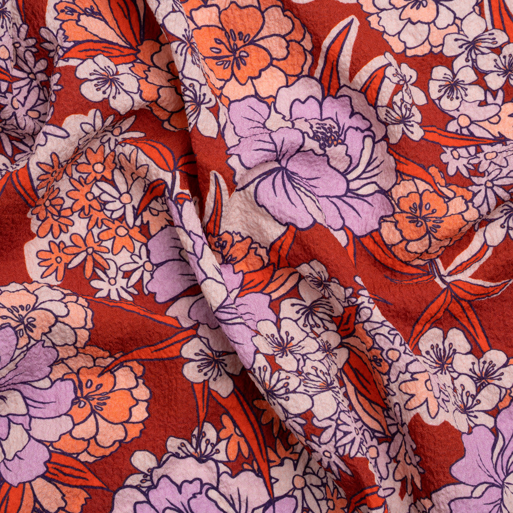 Mood Exclusive Cherry Blossom Lessons Stretch Polyester Seersucker Mood Exclusive Cherry Blossom Lessons Stretch Polyester Seersucker