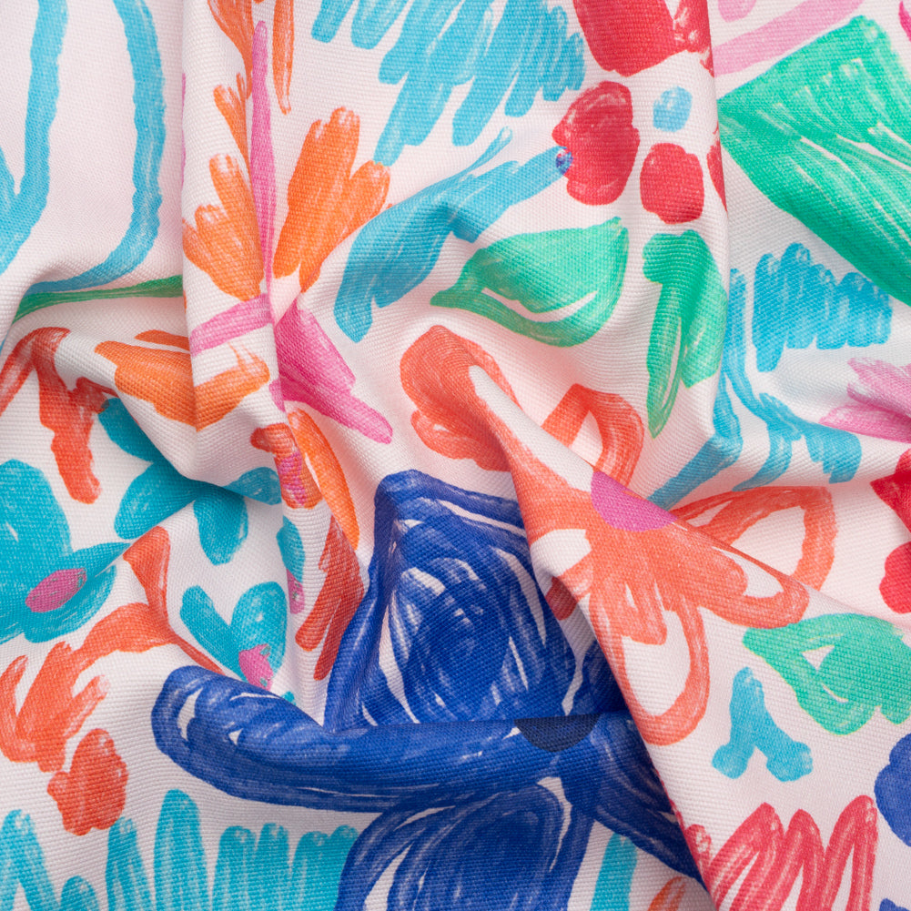 Stretch Cotton Canvas Print - Blue, Green and Pink Floral - Mood Exclusive Downright Dandy Stretch Cotton Canvas Print - Blue, Green and Pink Floral - Mood Exclusive Downright Dandy