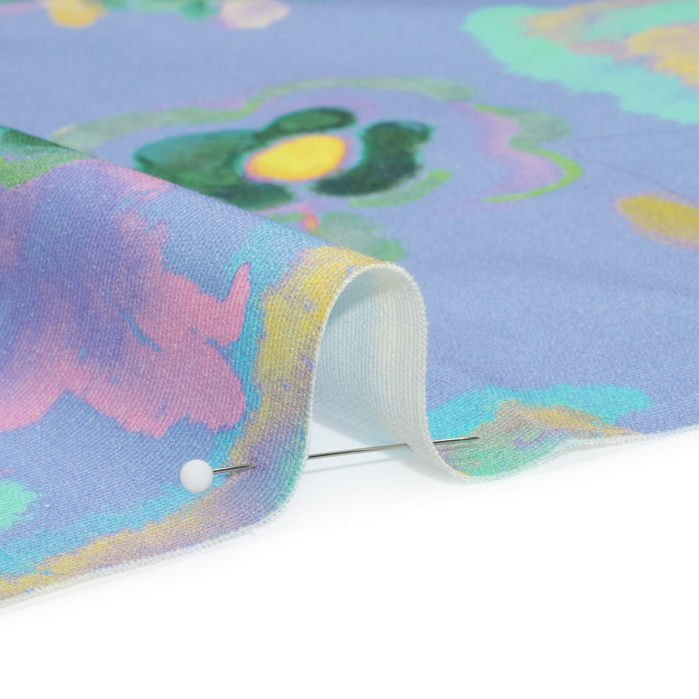 Stretch Cotton Canvas Print - Blue and Yellow Painterly Floral - Mood Exclusive Step One Detail Stretch Cotton Canvas Print - Blue and Yellow Painterly Floral - Mood Exclusive Step One Detail