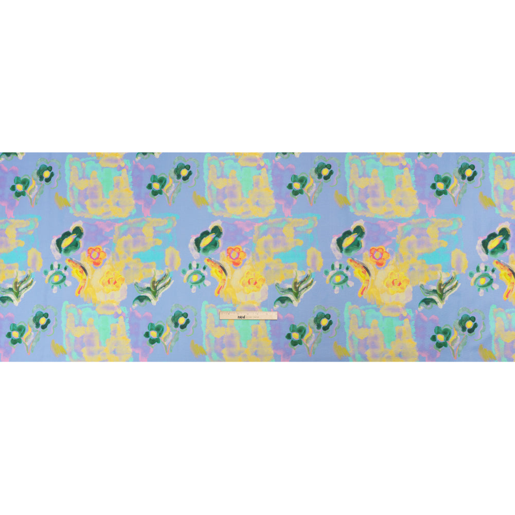 Stretch Cotton Canvas Print - Blue and Yellow Painterly Floral - Mood Exclusive Step One Full Stretch Cotton Canvas Print - Blue and Yellow Painterly Floral - Mood Exclusive Step One Full