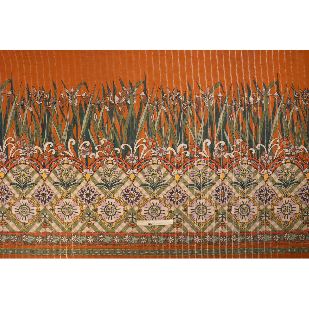 Mood Exclusive Orange Garden Gathering Metallic Pinstriped Viscose Dobby Drape Mood Exclusive Orange Garden Gathering Metallic Pinstriped Viscose Dobby Drape