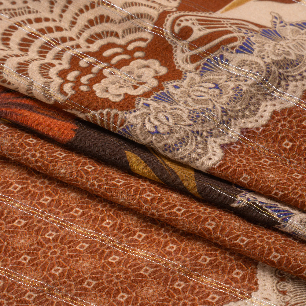 Mood Exclusive Russet My Happy Lace Metallic Pinstriped Viscose Dobby Full Mood Exclusive Russet My Happy Lace Metallic Pinstriped Viscose Dobby Full