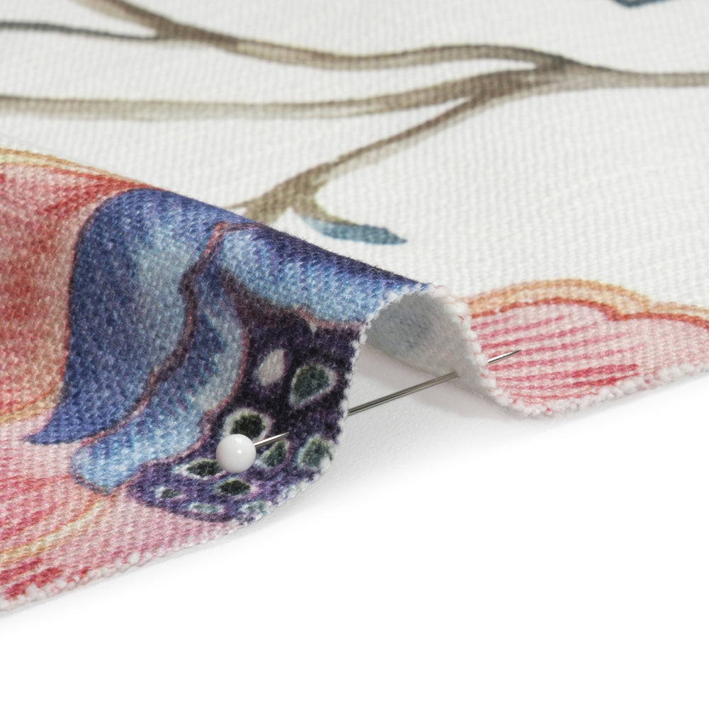 Berry, White and Teal Floral Slubbed Cotton Woven Detail Berry, White and Teal Floral Slubbed Cotton Woven Detail