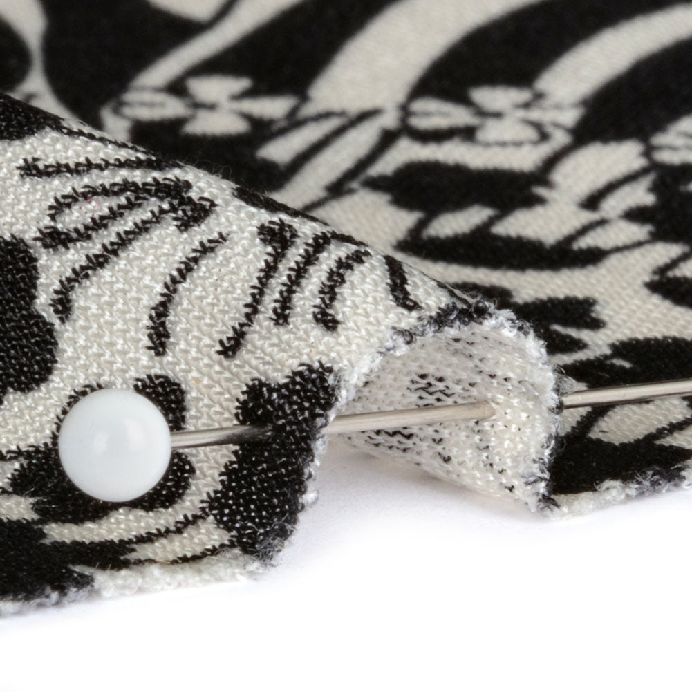 Black and White Floral Delight Silk Jersey Folded Black and White Floral Delight Silk Jersey Folded