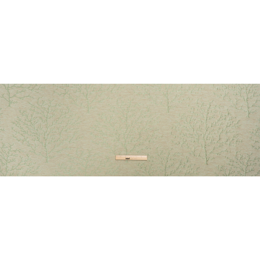 Luminous Sage Green and Heathered Beige Winter Trees Lightweight Polyester and Linen Brocade - Full Luminous Sage Green and Heathered Beige Winter Trees Lightweight Polyester and Linen Brocade - Full