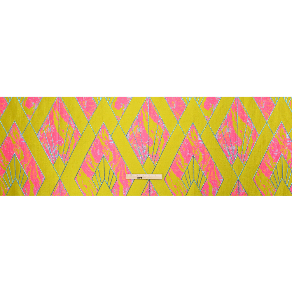 Metallic Sky, Citron and Neon Pink Diamond Dreams Luxury Brocade - Full Metallic Sky, Citron and Neon Pink Diamond Dreams Luxury Brocade - Full