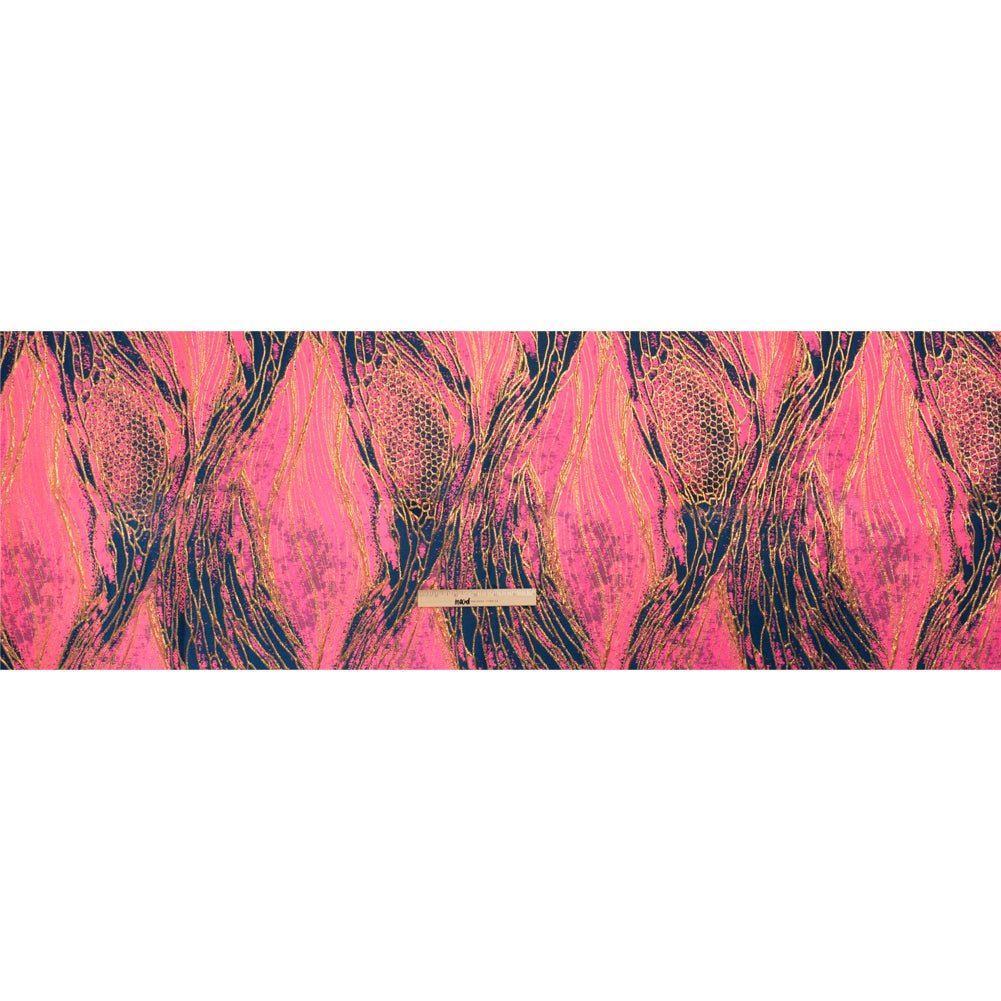 Metallic Gold, Hot Pink and Dark Teal Organic Abstractions Luxury Brocade - Full Metallic Gold, Hot Pink and Dark Teal Organic Abstractions Luxury Brocade - Full
