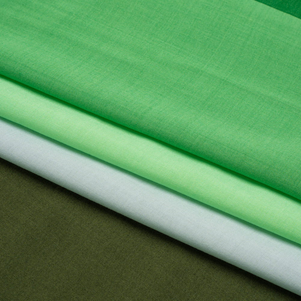 Rayon Batiste - Green Wide Stripes Full Rayon Batiste - Green Wide Stripes Full