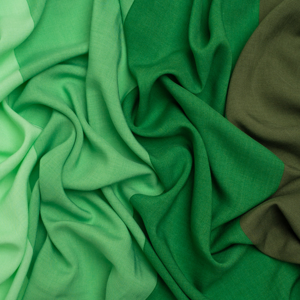 Rayon Batiste - Green Wide Stripes Rayon Batiste - Green Wide Stripes