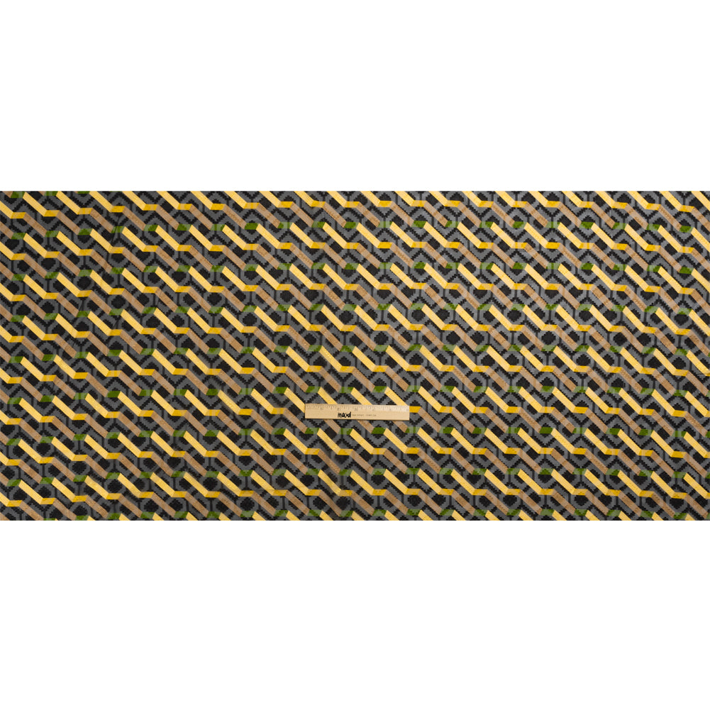 Geometric Burnout Polyester Woven Print - Yellow Zig Zags - Mood Exclusive Wicked Will Island Drape Geometric Burnout Polyester Woven Print - Yellow Zig Zags - Mood Exclusive Wicked Will Island Drape