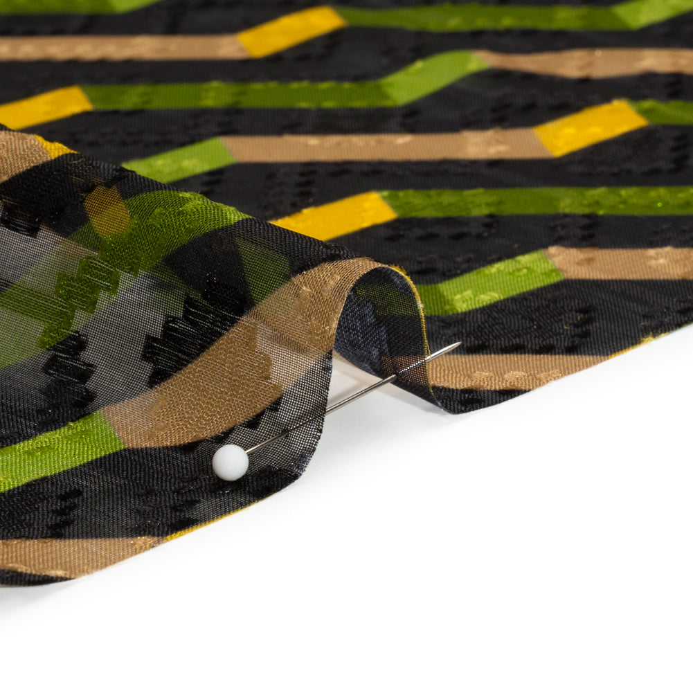 Geometric Burnout Polyester Woven Print - Green Zig Zags - Mood Exclusive Wicked Will Island Folded Geometric Burnout Polyester Woven Print - Green Zig Zags - Mood Exclusive Wicked Will Island Folded