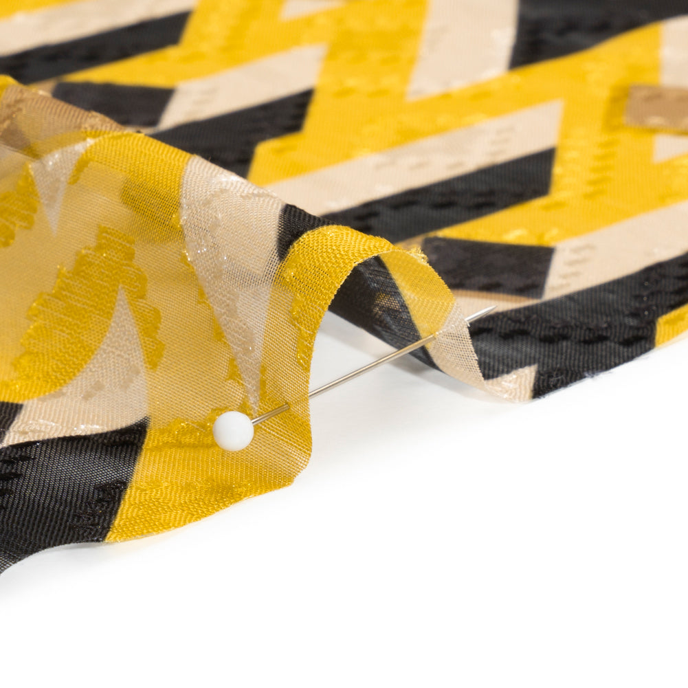 Geometric Burnout Polyester Woven Print - Cream, Yellow and Black Geometric - Mood Exclusive Treasures Untold Folded Geometric Burnout Polyester Woven Print - Cream, Yellow and Black Geometric - Mood Exclusive Treasures Untold Folded