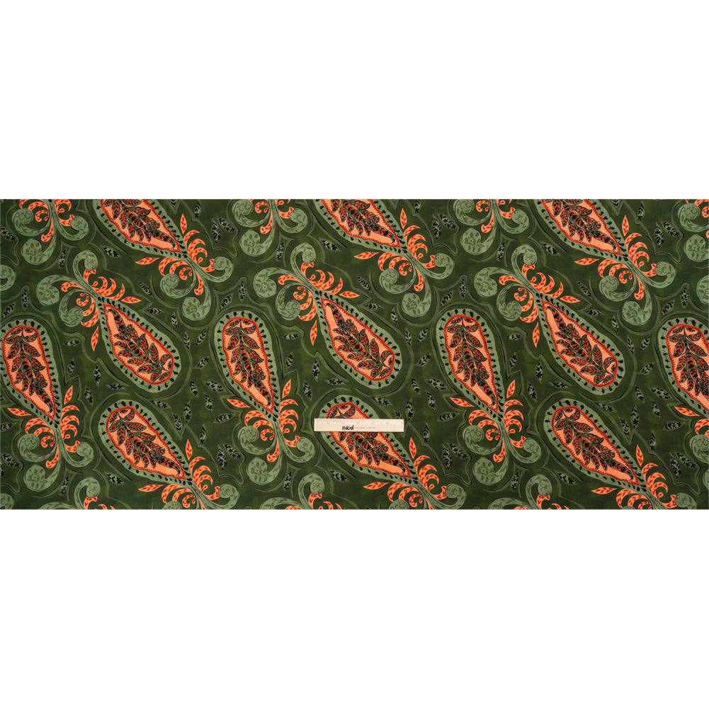 Mood Exclusive Green Bountiful Blooms Lightweight Polyester Crepe Full Mood Exclusive Green Bountiful Blooms Lightweight Polyester Crepe Full