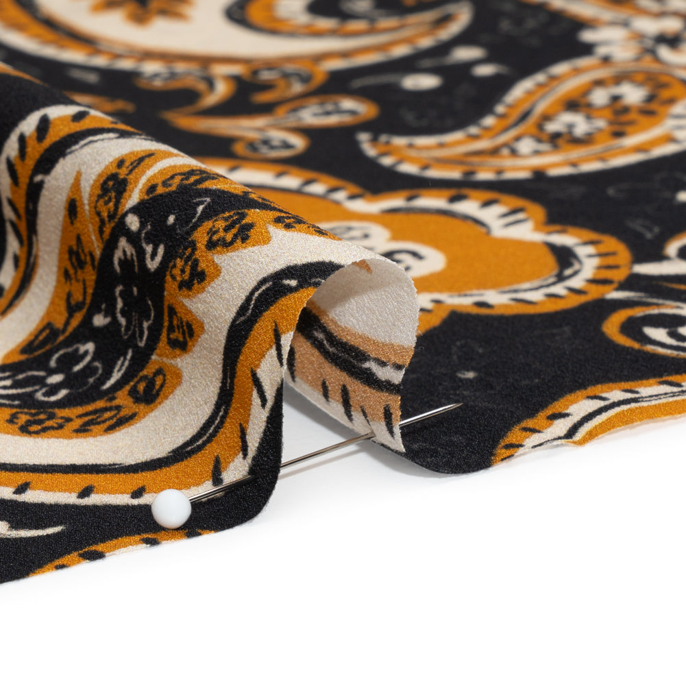 Mood Exclusive Black Here's to Paisley Lightweight Recycled Polyester Crepe Detail Mood Exclusive Black Here's to Paisley Lightweight Recycled Polyester Crepe Detail