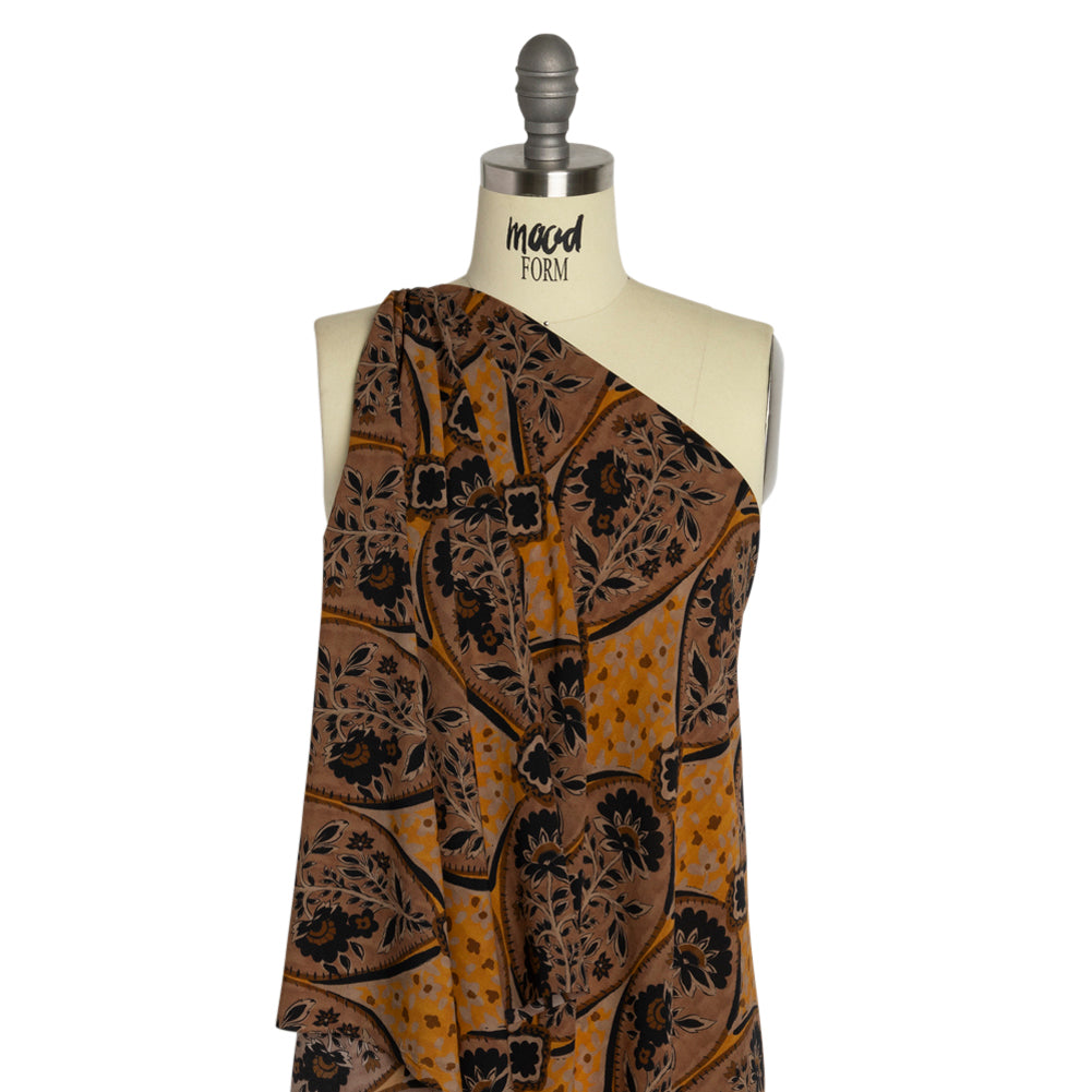 Mood Exclusive Brown Vale of Victoria Lightweight Polyester Crepe Drape Mood Exclusive Brown Vale of Victoria Lightweight Polyester Crepe Drape