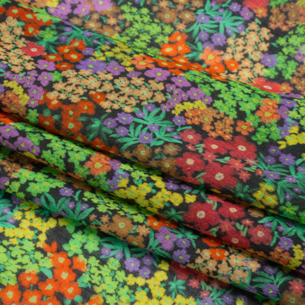 Crinkled Cotton Gauzy Woven Print - Green and Red Floral - Mood Exclusive The View Above Folded Crinkled Cotton Gauzy Woven Print - Green and Red Floral - Mood Exclusive The View Above Folded
