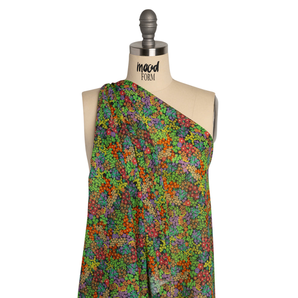 Crinkled Cotton Gauzy Woven Print - Green and Red Floral - Mood Exclusive The View Above Drape Crinkled Cotton Gauzy Woven Print - Green and Red Floral - Mood Exclusive The View Above Drape