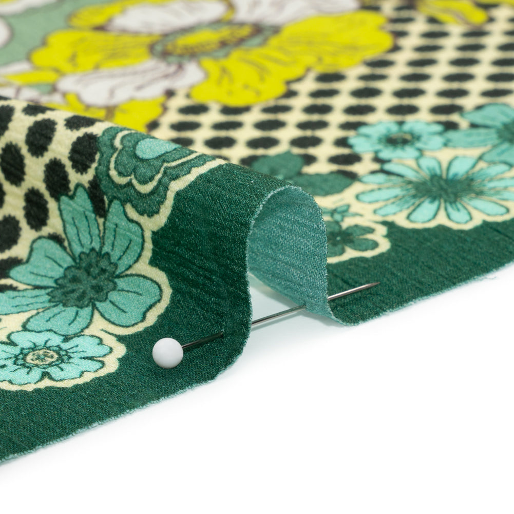 Mood Exclusive Green In Her Hair Crinkled Gauzy Viscose Crepe Panel Folded Mood Exclusive Green In Her Hair Crinkled Gauzy Viscose Crepe Panel Folded