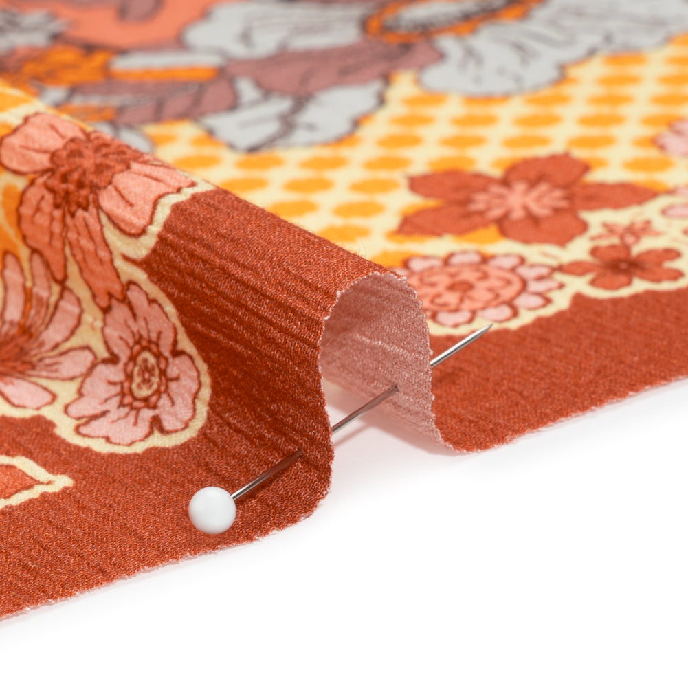 Mood Exclusive Orange In Her Hair Crinkled Gauzy Viscose Crepe Panel Folded Mood Exclusive Orange In Her Hair Crinkled Gauzy Viscose Crepe Panel Folded