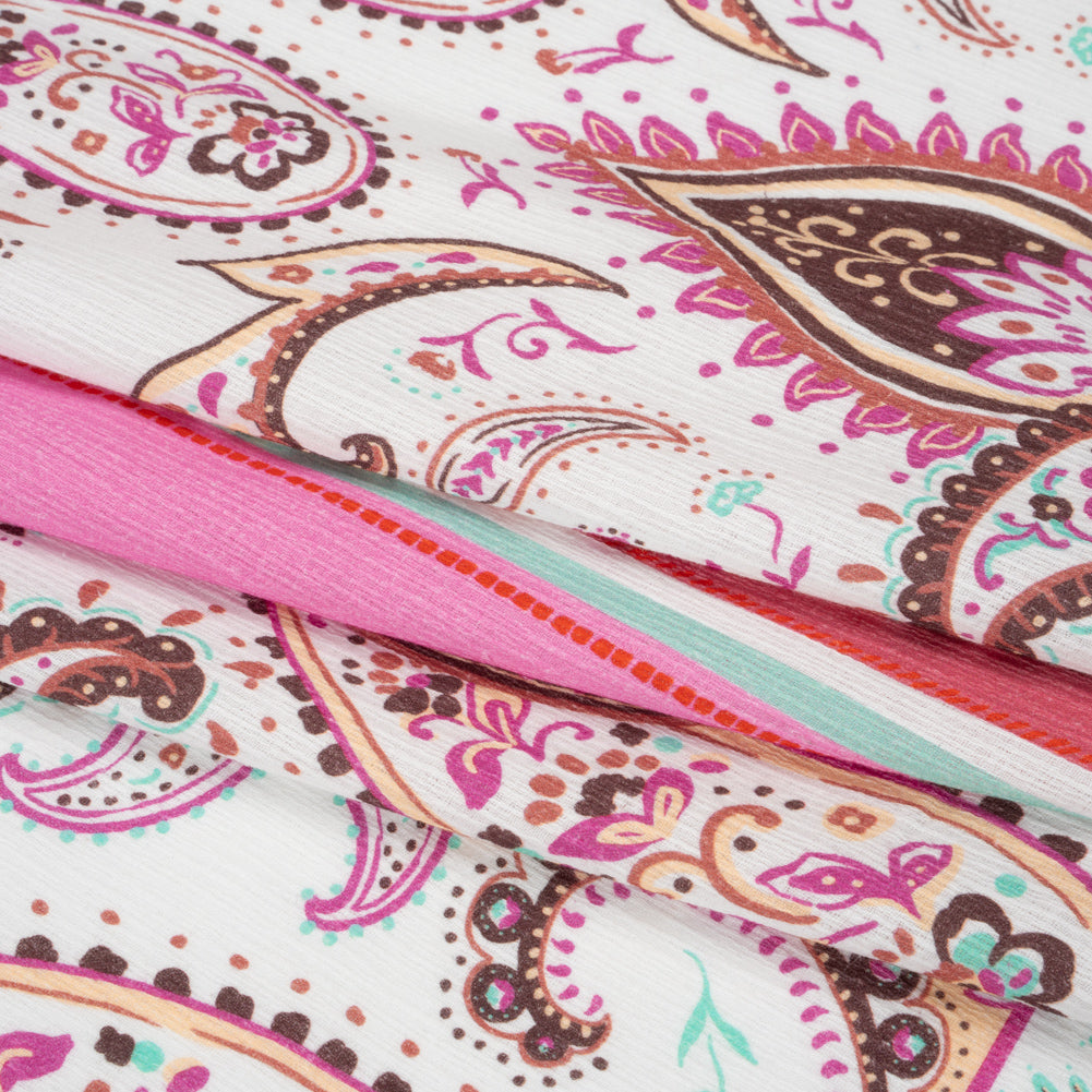 Mood Exclusive Pink Whimsical Wardrobe Slubbed Gauzy Cotton Woven Panel Folded Mood Exclusive Pink Whimsical Wardrobe Slubbed Gauzy Cotton Woven Panel Folded