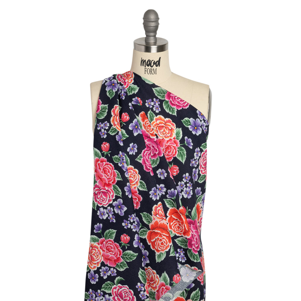 Mood Exclusive Midnight Bountiful Bushes Slubbed Gauzy Cotton Woven Drape Mood Exclusive Midnight Bountiful Bushes Slubbed Gauzy Cotton Woven Drape
