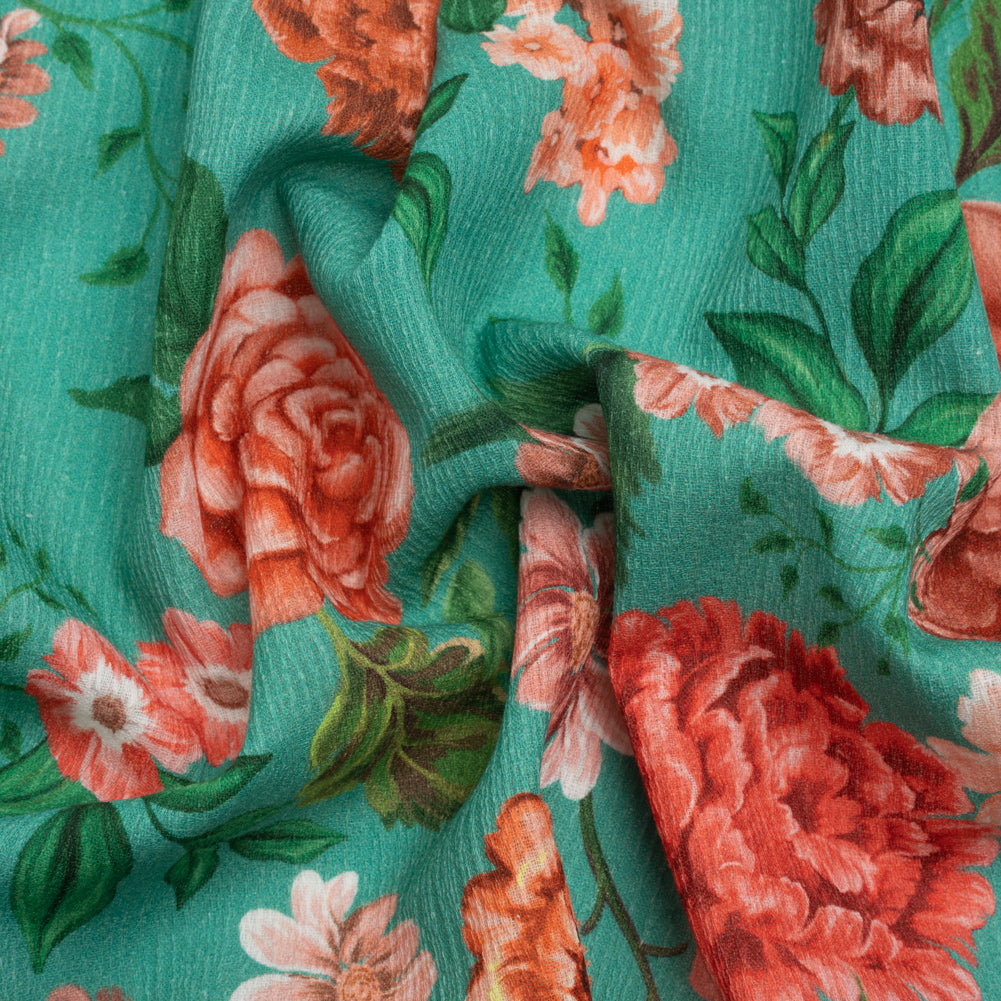 Mood Exclusive Teal Fluent in Love Slubbed Gauzy Cotton Woven Mood Exclusive Teal Fluent in Love Slubbed Gauzy Cotton Woven